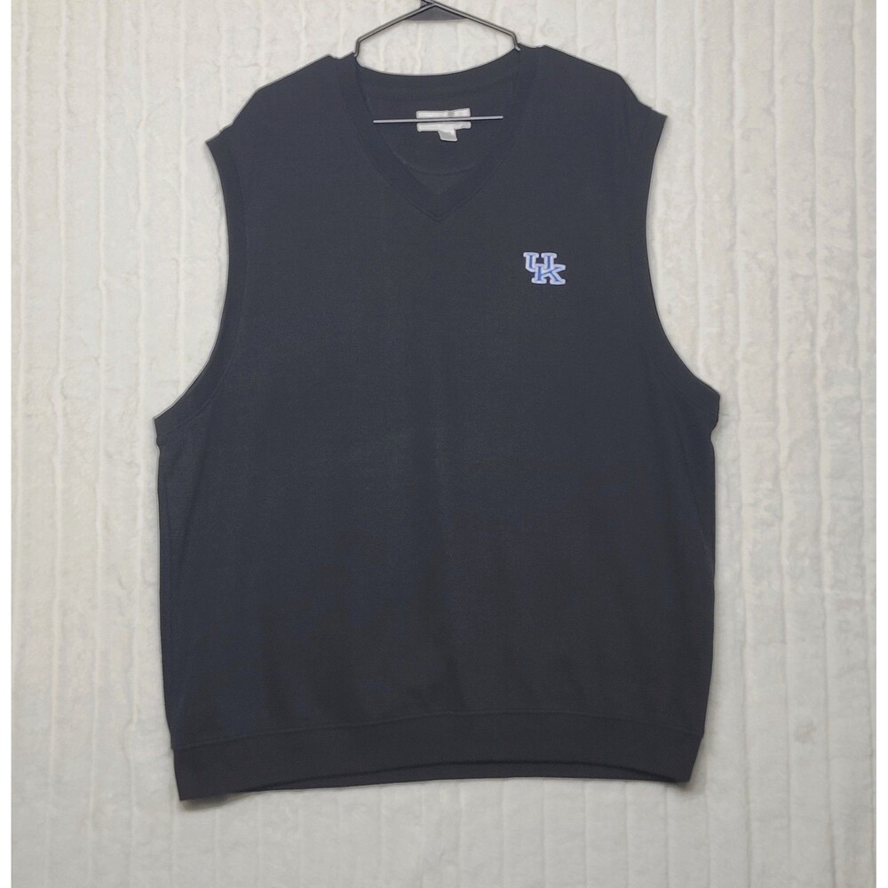 Cutter & Buck Men's XL Black Supima Cotton V-Neck Sweater Vest UK Kentucky